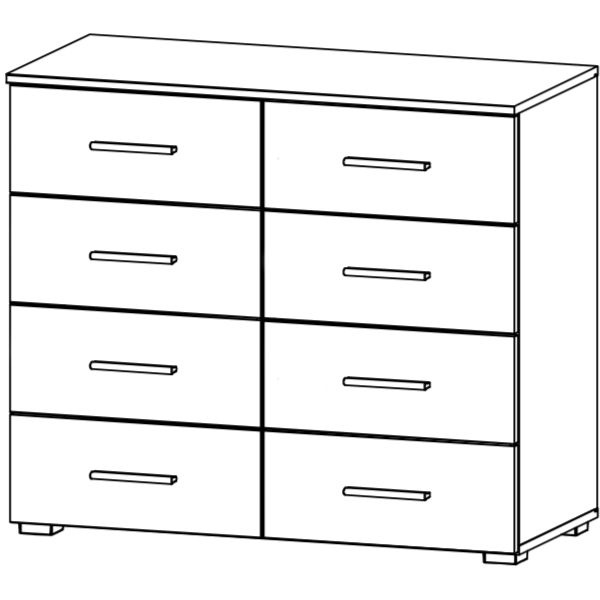 Stuttgart Soft Grey/Alpine White 8 Drawer Chest