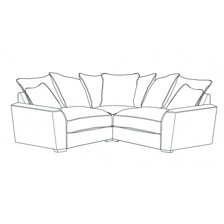 Franklin 3 Seater Pillow Back Corner Sofa - Fabric Grade A