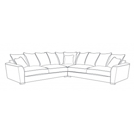 Franklin 5 Seater Pillow Back Corner Sofa - Fabric Grade A