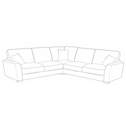 Franklin 5 Seater Standard Back Corner Sofa - Fabric Grade A