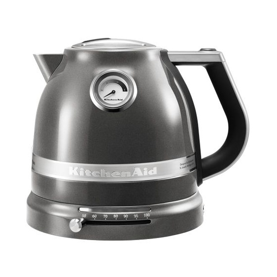 KitchenAid 5KEK1522BMS Variable Temperature Artisan 1.5L Kettle - Medallion Silver In Grey