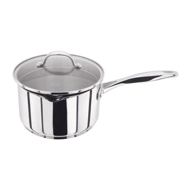 Stellar 7000 Profile Draining Saucepan - 18cm Dia In Silver