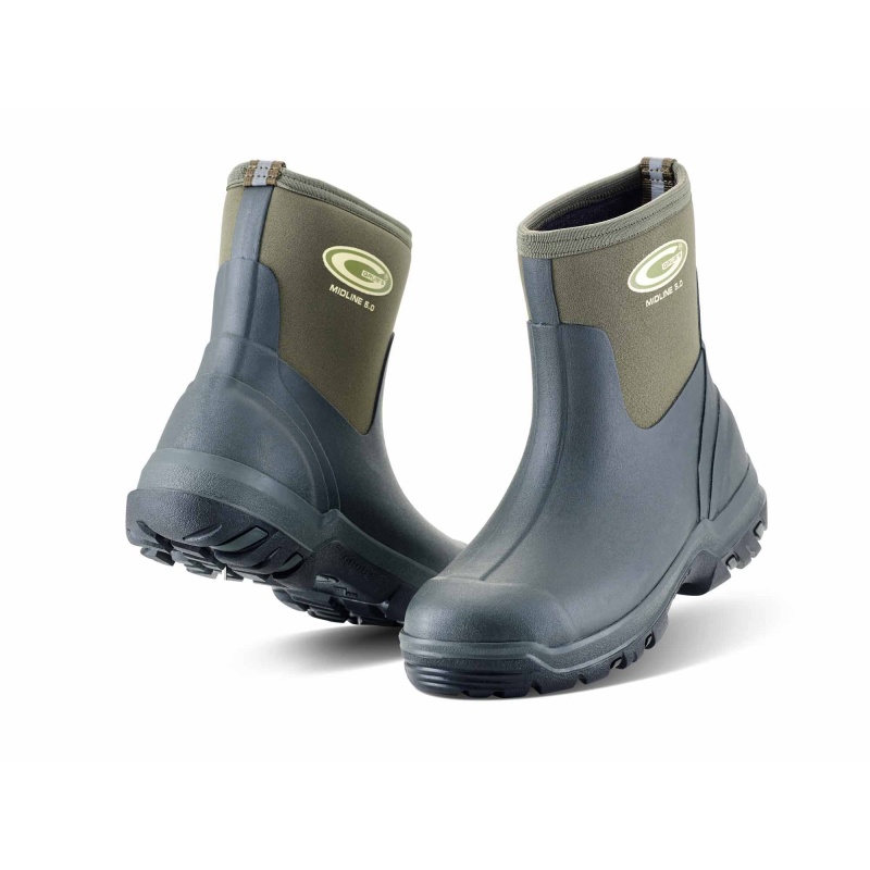 Grubs Midline 5.0 Ankle Length Wellington Boots - Moss Green - 6