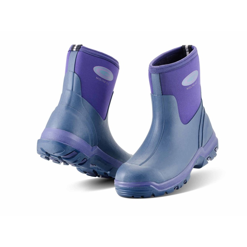 Grubs Midline 5.0 Ankle Length Wellington Boots - Violet - 6 In Purple