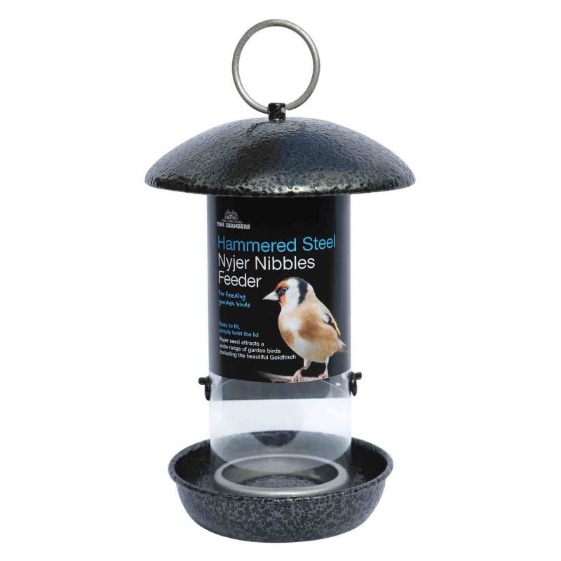 Tom Chambers Hammered Steel Nyjer Seed Bird Feeder