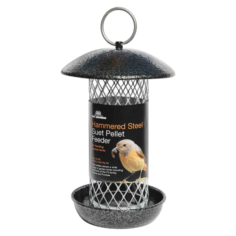 Tom Chambers Hammered Steel Suet Pellet Bird Feeder