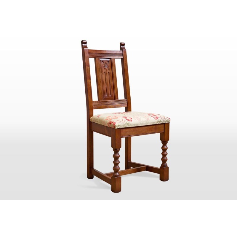 Wood Bros Old Charm Fabric Dining Chair OC2286 - Classic Finish