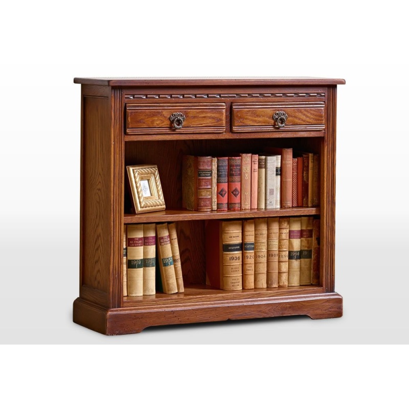 Wood Bros Old Charm Low Open Bookcase With Drawers OC2792 - Traditional Finish