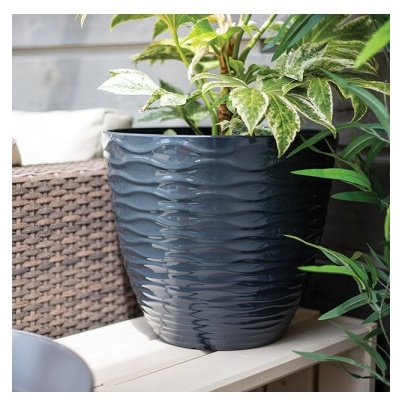 Kelkay Windermere Planter - Charcoal - Large In Grey