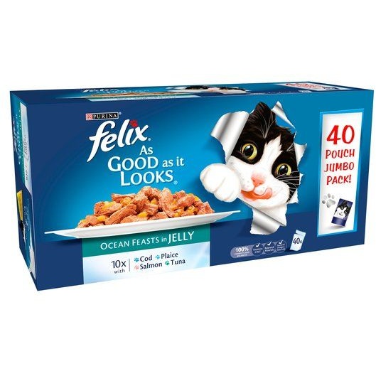 Photos - Cat Food Felix As Good As It Looks Ocean Feasts  Pack - 40x100g 