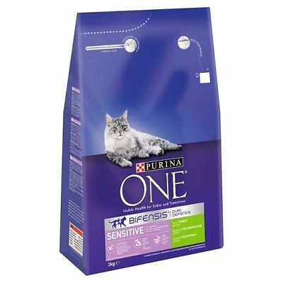 Purina One Sensitive Dry Cat Food with Turkey and Rice - 2.8kg