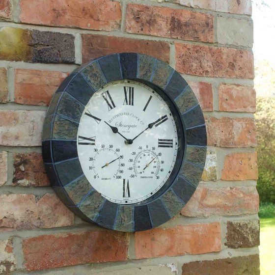 Stonegate 14 Wall Clock and Thermometer