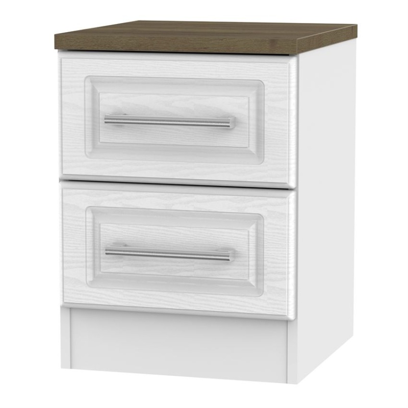 Kent 2 Drawer Locker - White Ash and Oak