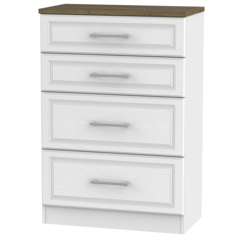 Kent 4 Drawer Deep Chest - White Ash and Oak