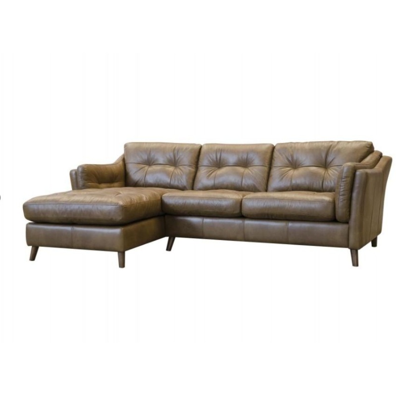 Beige Fabric RHF Sofa with LHF Lounger - Aurora - EZ Living Furniture