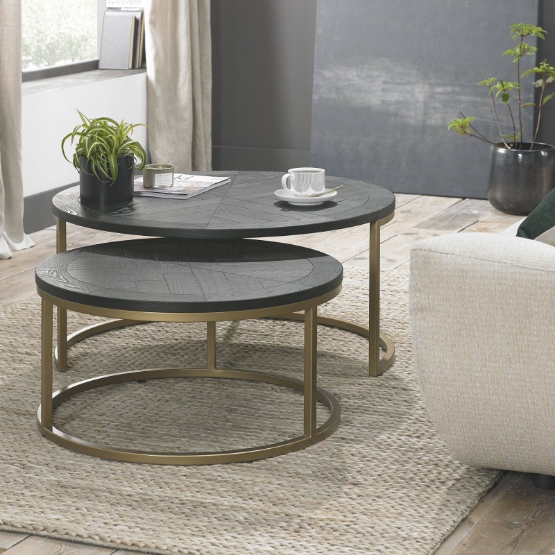 Calgary Coffee Nest Of Tables Peppercorn Ash In Grey