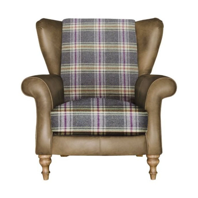 Alexander and James Blake Wing Chair - Leather - Tote - Birch Fabric