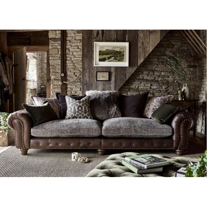 Alexander and James Wilson Pillow Back Grand 4 Seater Sofa - Aurora/Jin/Cal