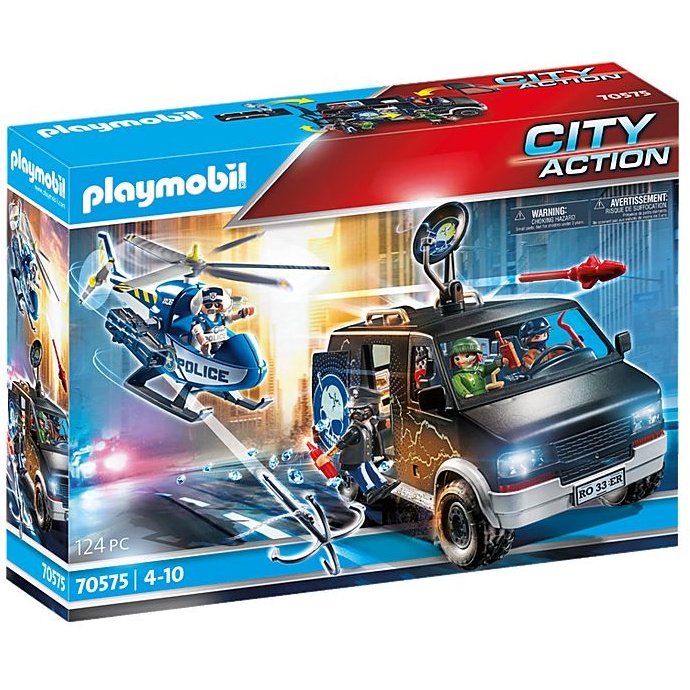 Playmobil 70575 City Action Police Helicopter Pursuit With Runaway Van