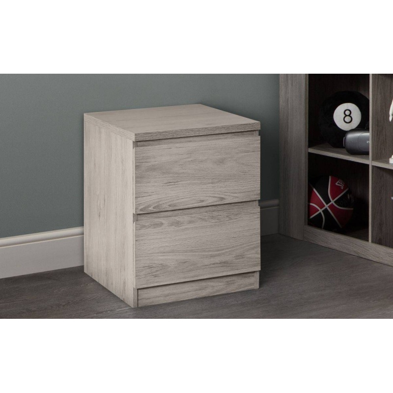 Photos - Dresser / Chests of Drawers Julian Bowen Jupiter 2 Drawer Bedside - Grey Oak 