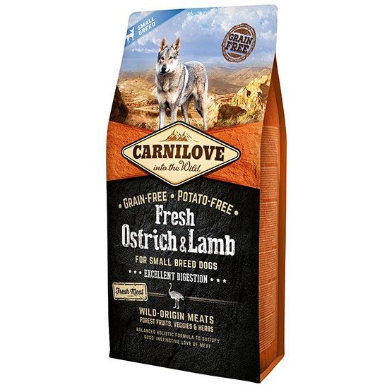 Carnilove Fresh Ostrich And Lamb Small Breed Adult Dry Dog Food - 1.5kg