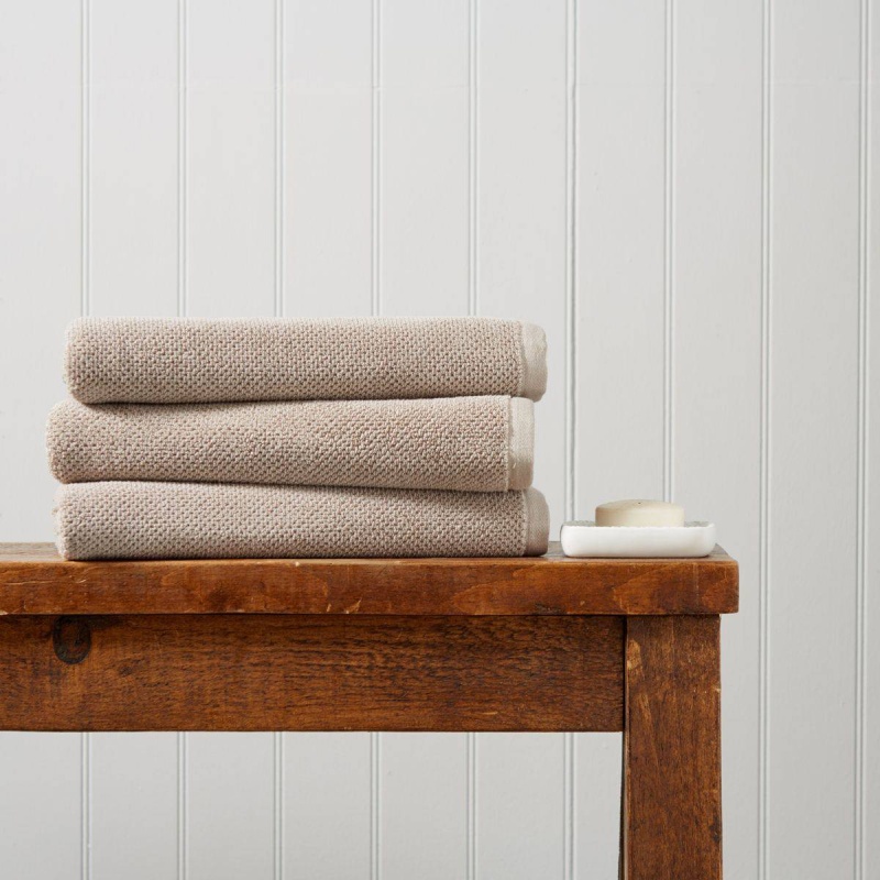 Christy Brixton Textured Towel - Pebble - Bath Sheet In Beige