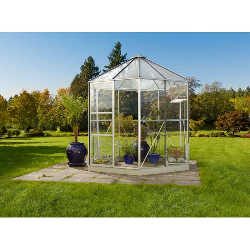 Vitavia Hera 4500 Frame Hexagonal Greenhouse - Powder Coated Green - 3mm Horticultural Glass