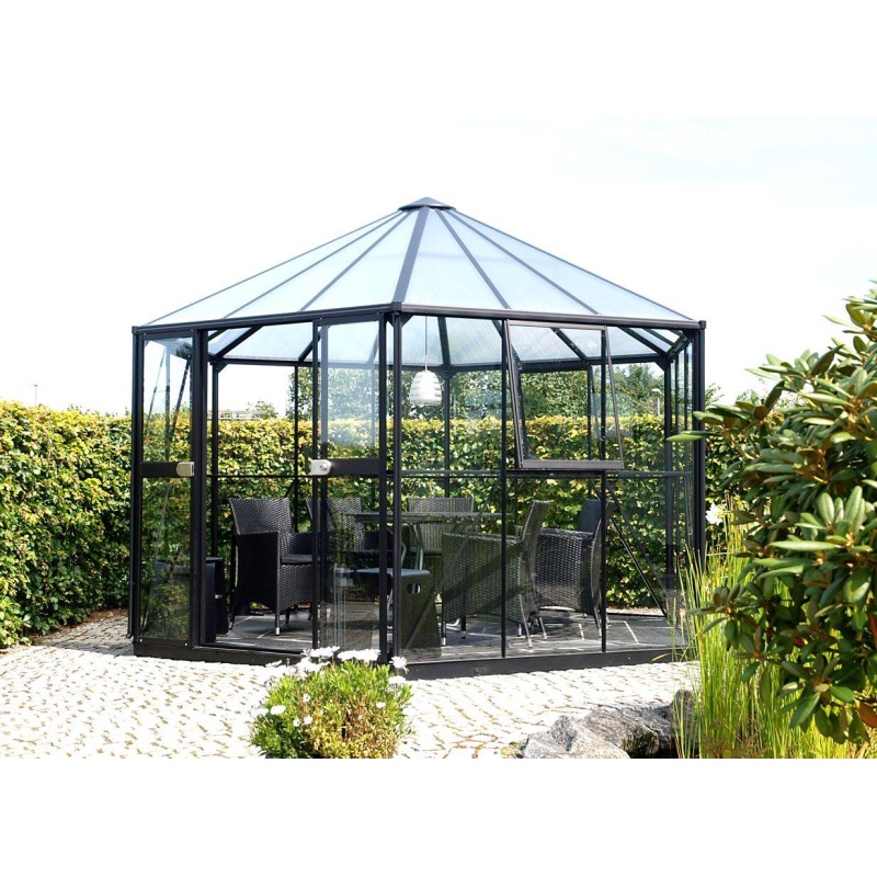 Vitavia Hera 9000 Black Frame Hexagonal Greenhouse