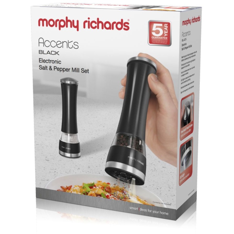 Morphy Richards Accents Electronic Salt and Pepper Mill Black