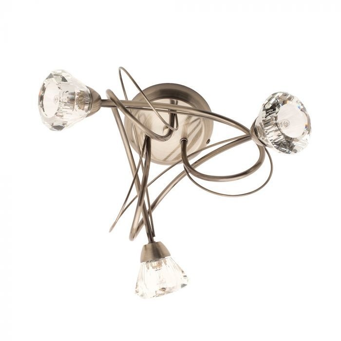 BHS Marianne Flush Ceiling 3 Light Antique Brass