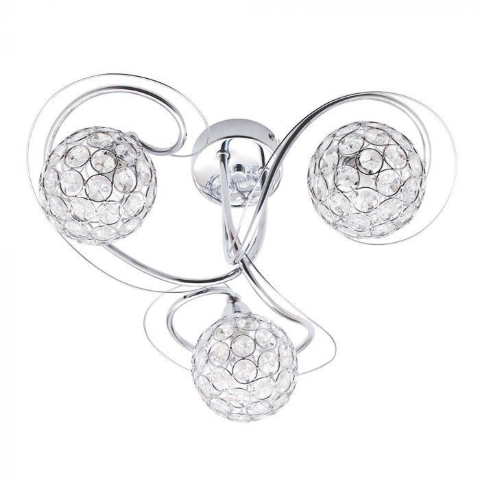 BHS Orianna Flush Ceiling 3 Light Chrome