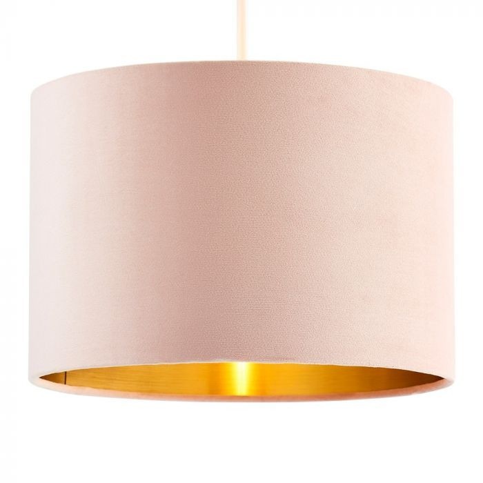 BHS Velvet Easyfit Shade Pink & Brass