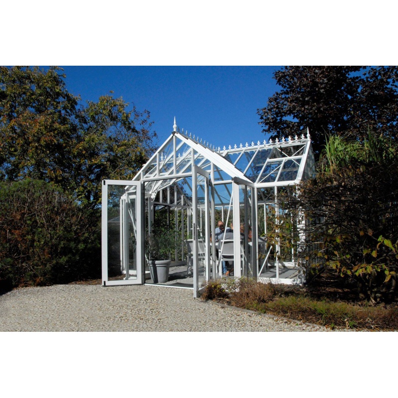 Janssens Eos Royal T-Model 180/40 Tempered Glass Greenhouse 13ft x 13ft - Black