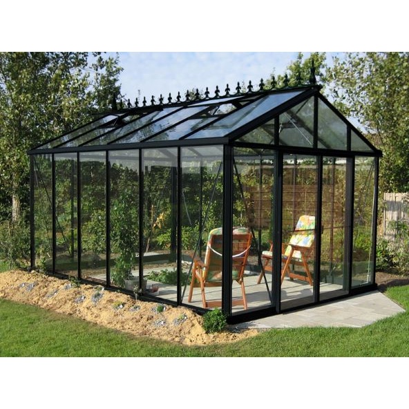 Janssens Helios Master Victorian 200/25 Tempered Glass Greenhouse - 10ft x 20ft - Green