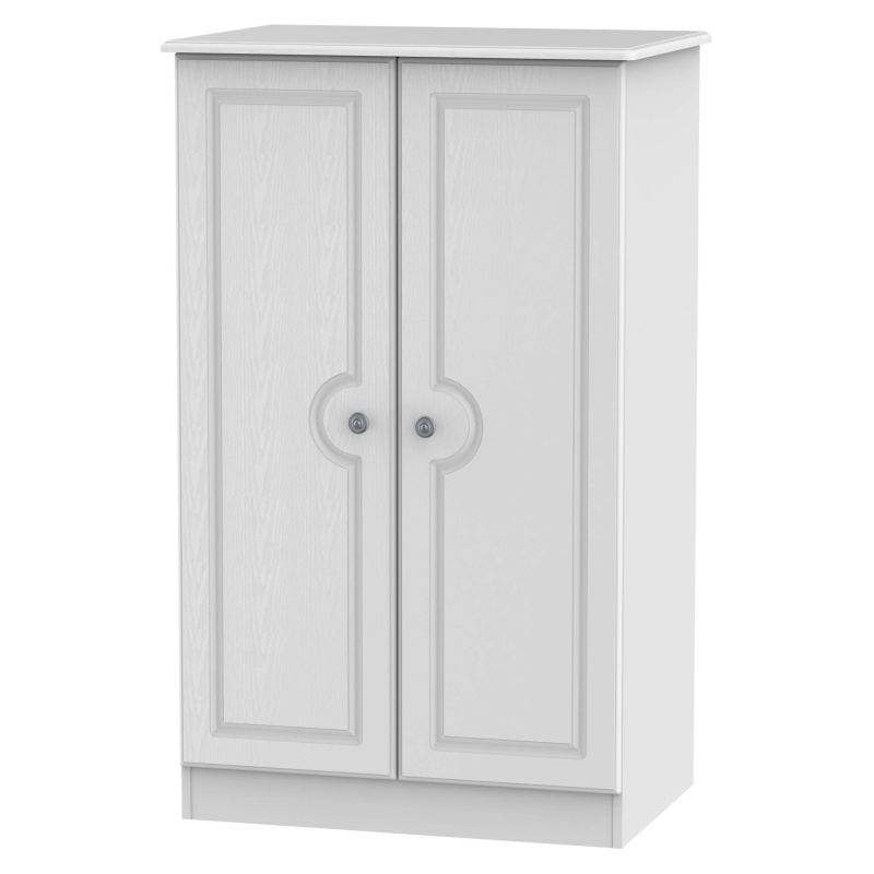 Nocton 127cm Tall 77cm Wide 2 Door Wardrobe - Non-Gloss In White