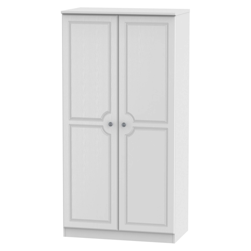 Nocton 182cm Tall 74cm Wide 2 Door Wardrobe - White Gloss