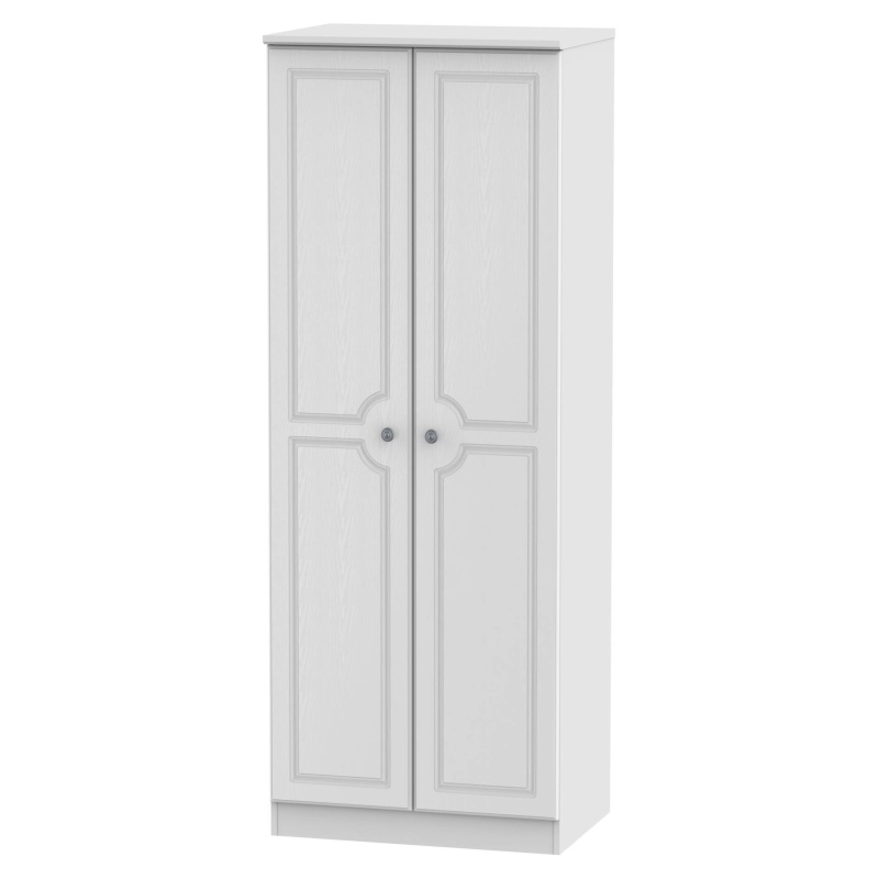 Nocton 197cm Tall 74cm Wide 2 Door Wardrobe - White Gloss