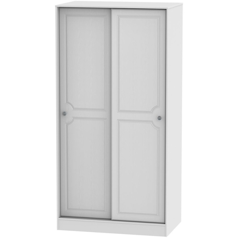 Nocton 197cm Tall 100cm Wide Sliding Door Wardrobe - White Gloss