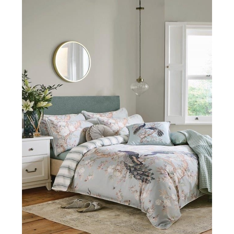 Laura Ashley Belvedere Duck Egg Duvet Set - King In GreenBlue