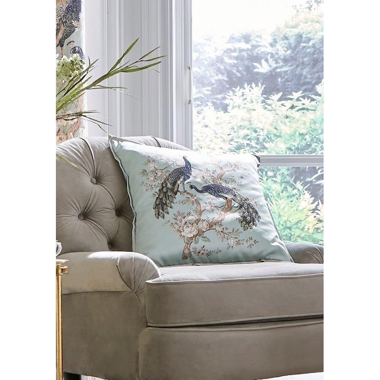 Laura Ashley Belvedere Duck Egg Cushion In Blue