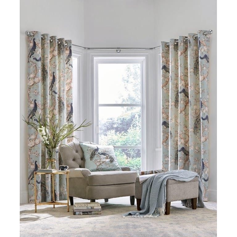 Laura Ashley Belvedere Curtains - Duck Egg - 88x72