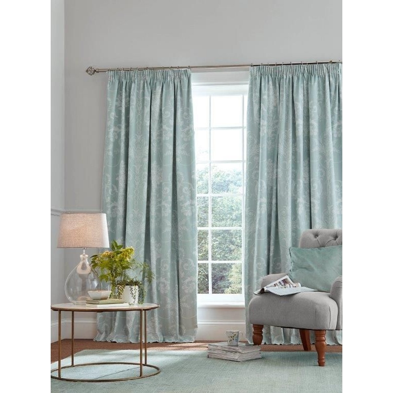 Laura Ashley Josette Curtains - Duck Egg - 64x54