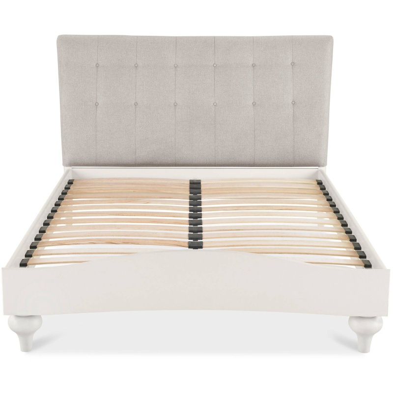 Montreal Soft Grey Bed Frame Pebble Grey Upholstered - King