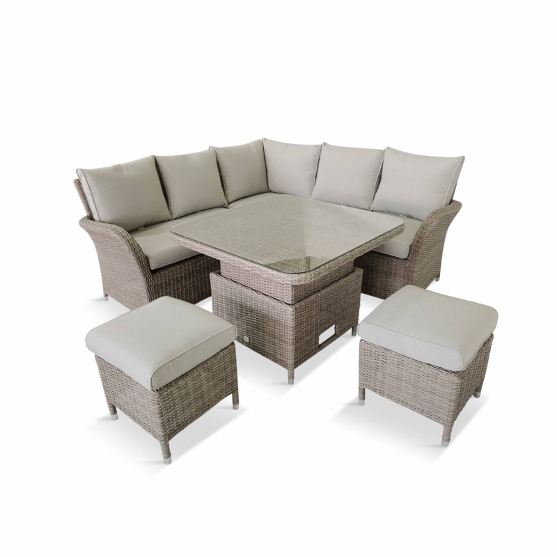 Lg outdoor monaco corner dining clearance set with adjustable table