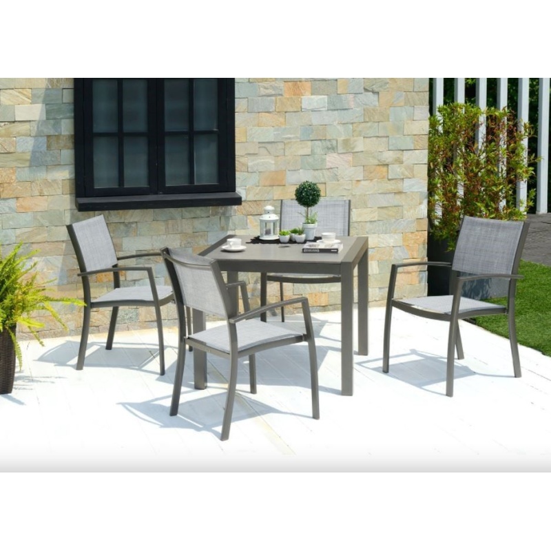 LG Outdoor Solana 4 Seater Dining Set In Grey