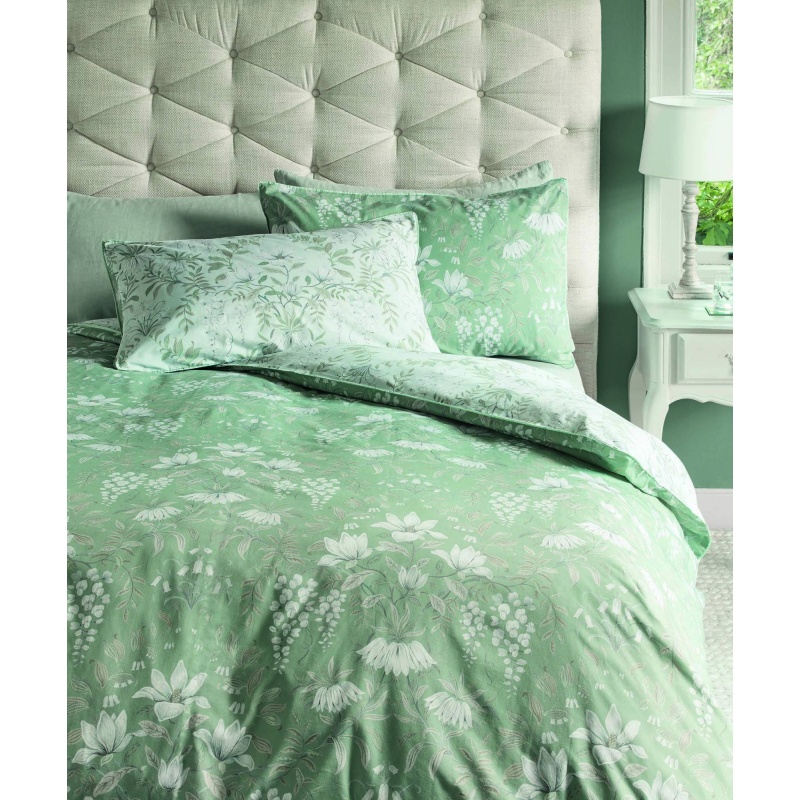 Laura Ashley Parterre Sage Duvet Set - King In GreenWhite