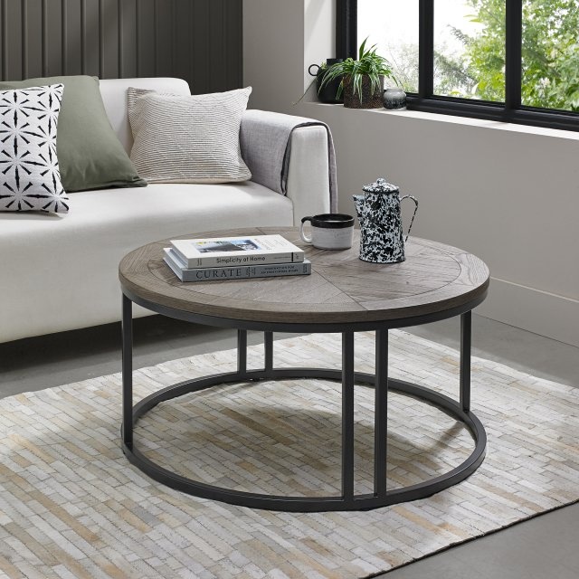 Markham Silver Grey Coffee Table In GreyBlack