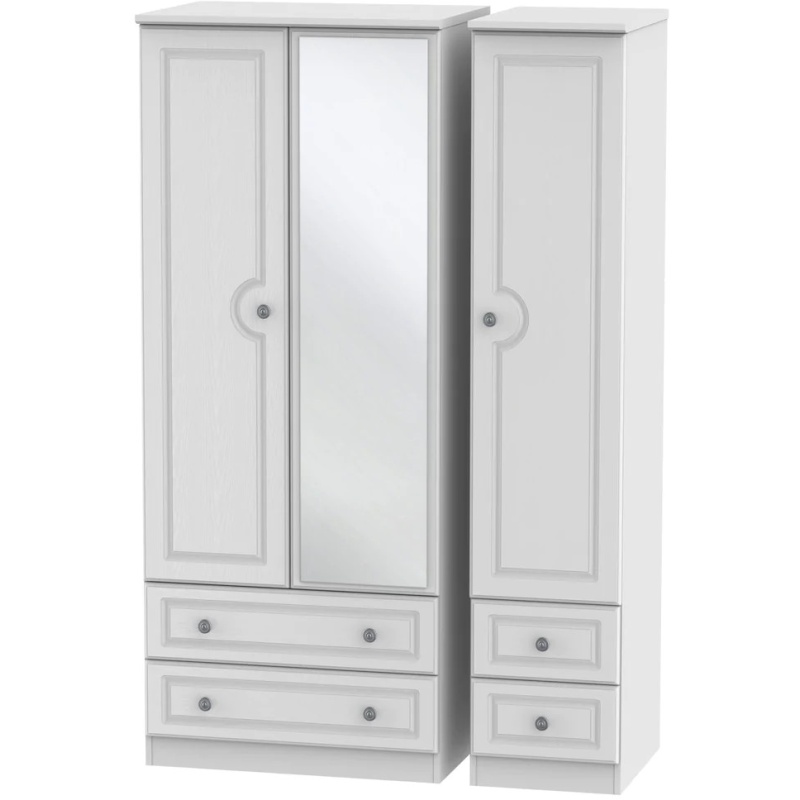 Nocton Triple 2 Drawer Mirror + Drawer Wardrobe