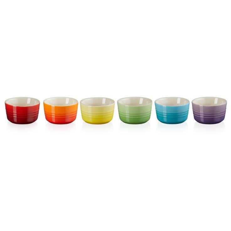 Le Creuset Set Of 6 Rainbow Mini Ramekin