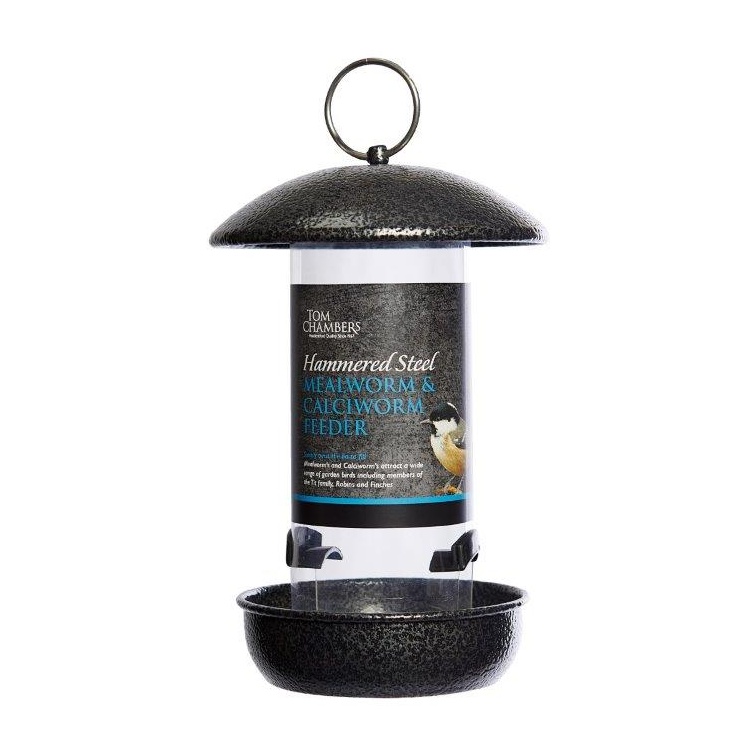 Tom Chambers Hammered Steel Mealworm and Calciworm Bird Feeder